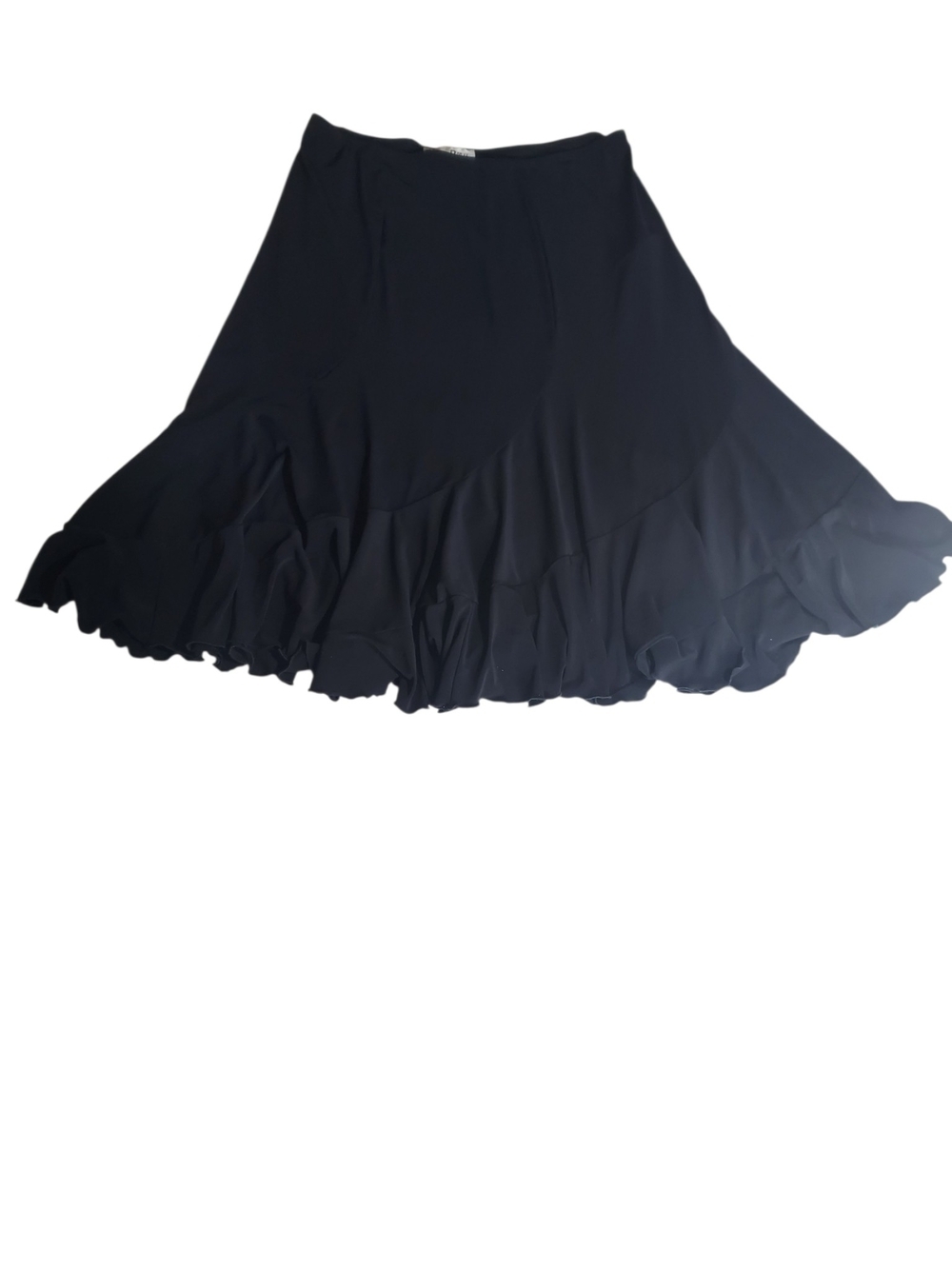 Vintage Joseph Ribkoff Black Asymmetrical Ruffle Midi Skirt Whimsygoth Y2K Size - Picture 2 of 9
